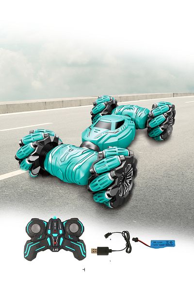 PLAYZO Remote Control Stunt Car with 360 Spin, Double-Sided Driving, & Rechargeable Battery High-Speed