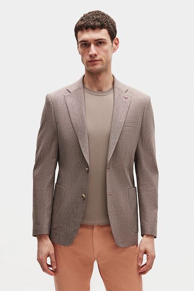 D'S Damat Ds Damat Slim Fit Claret Red Plain Fabric Jacket