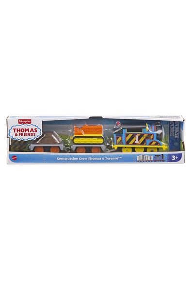 mattel Thomas motorized locomotive thomas and terence construction team with 2 wagons