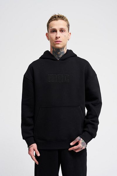 Machinist Ανδρικό φούτερ Oversize MAC Κεντημένο Μαύρο