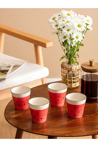 LC Waikiki Lcw Home Mixed Printed Espresso Cups Set of 4