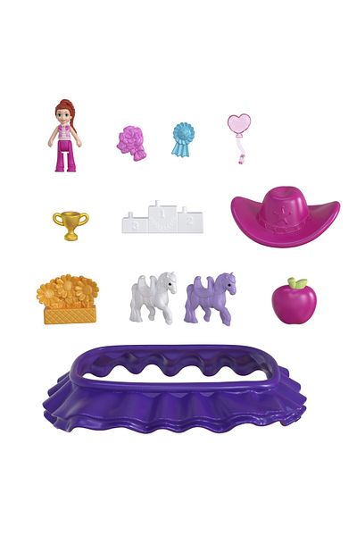 mattel Polly pocket set gentuta animalut ponei la rodeo cu accesorii