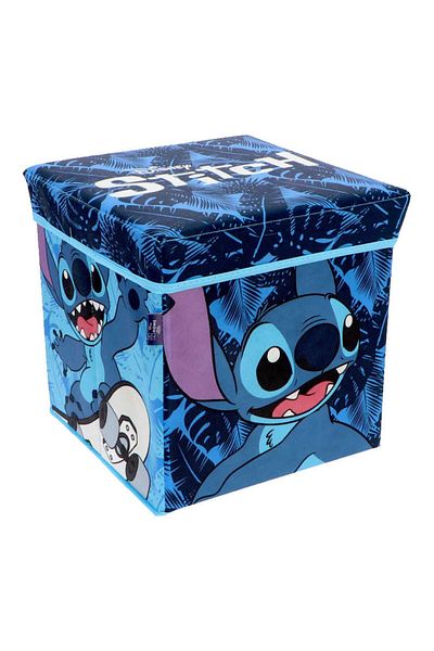Stitch Folding Stool with Storage Space, Box Type, Multicolor, Maximum 80 kg, 30x30x30 cm, Stitch