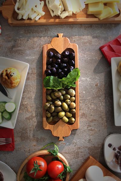Oddo Wood 30 cm Wooden Spade Cheese Plate, Bread Bowl, Presentation Bowl, Cookie Bowl