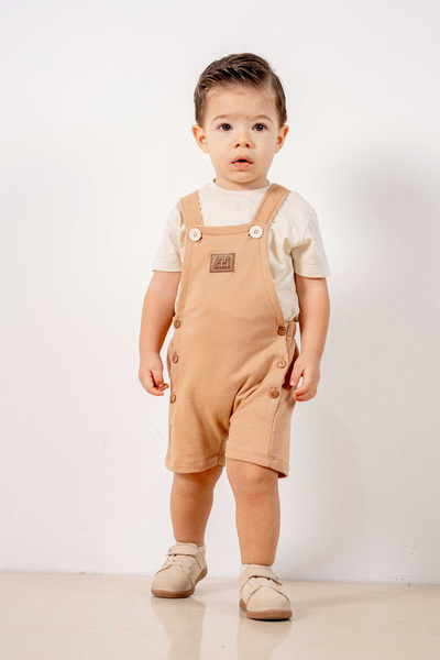 bombe Baby Kids Coffee-Natural 2'Li Set Ilk Ben Trend Fashion Bottom Top Set
