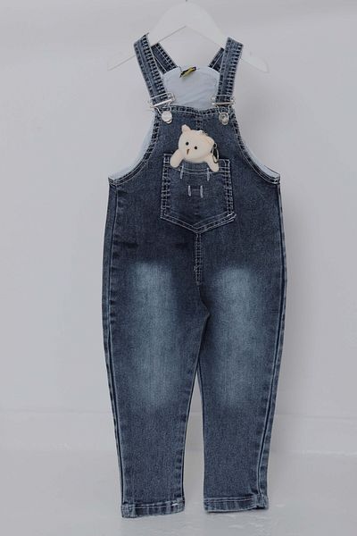 TOFİSA Girl's Dark Blue Teddy Bear Denim Slopet - 27065