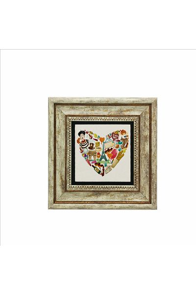 Sadrazam France Symbols Printed Natural Stone Painting (20 X 20 Krg-7)