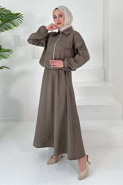 TOFİSA Elastic Skirt Suit Mink - 27011