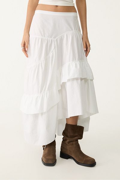 Stradivarius Flowing asymmetric midi skirt