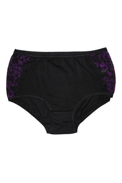 Miss Elit 6 Pieces Transparent Black Butterfly Patterned High Waist Panties Black High Quality