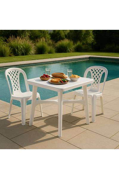 ALMUFARREJ طاولة مطبخ بلاستيكية مقاس 80×80 سم