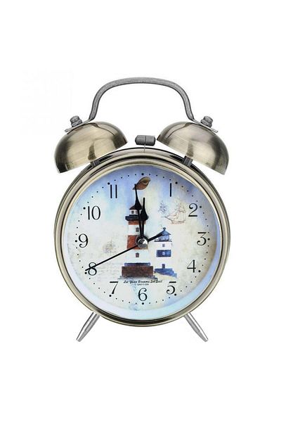 PUFO Sail Spot alarm clock with dial lighting button, metallic, 16 cm, copper