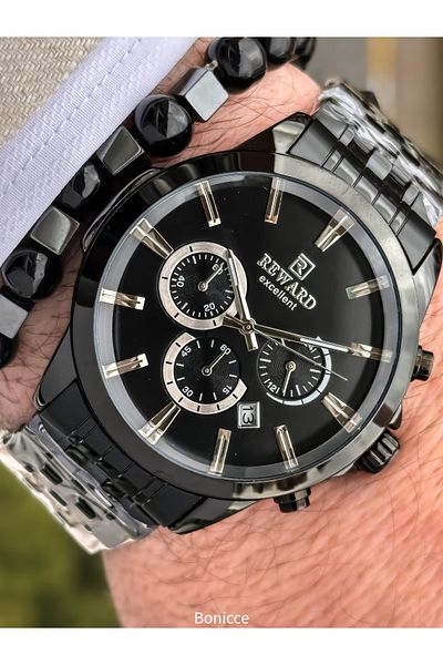 Reward Black Steel Cord, Functions Active, 5 Atm,Vip Men Wrist Watch Bracelet Gift