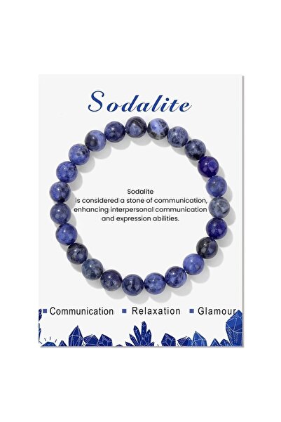 ESK KEHRİBAR Sodalite Natural Stone Bracelet - Men's & Women's Elegant Access...