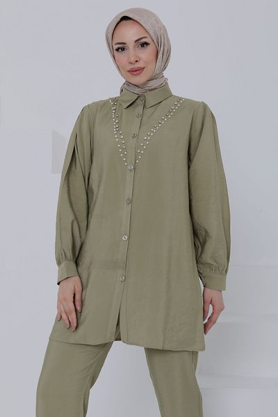 TOFİSA Modal Stone Double Suit Khaki - 27019