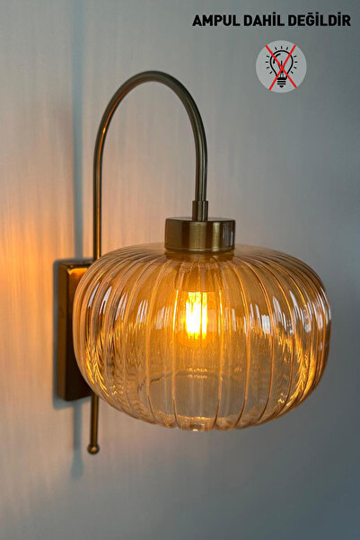 Bamyum Mola Bal Rengi Cam Aplik Duvar Lambası Modern Otel Cafe Vintage Salon Yatak Odası Merdiven Retro