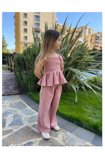 My Kids Wear Ruffle Detailed Girl's Suit
