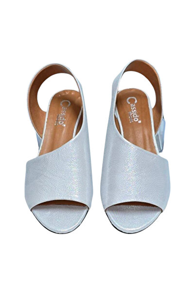 Sebli Shoes KADIN SİMLİ BEYAZ HAKİKİ DERİ SANDELET