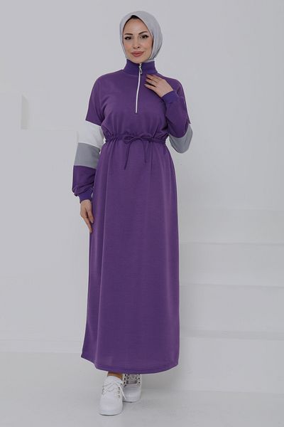 TOFİSA Rochie Garnili cu fermoar violet - 27047