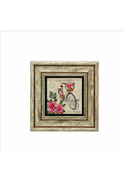 Sadrazam Natural Stone Painting with Dutch Bicycle Image Printed (20 X 20 Krg-38)