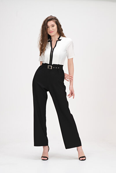 Shahiqa Çift Renkli Fermuar Detaylı Tulum