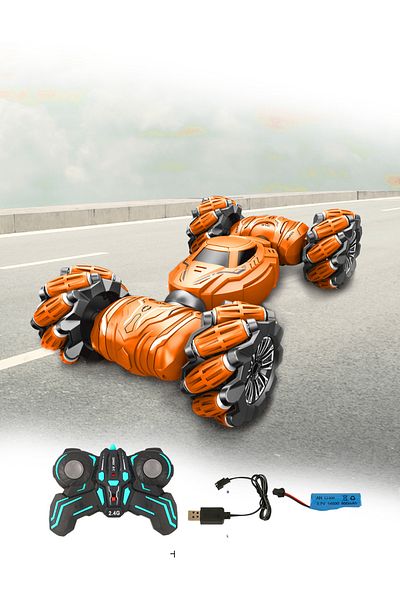 PLAYZO Remote Control Stunt Car with 360 Spin, Double-Sided Driving, & Rechargeable Battery High-Speed