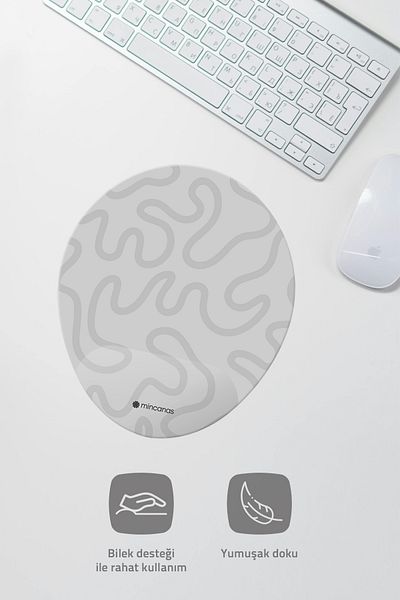 Mincanas Colorful Patterned Oval Mouse Pad with Wrist Support Mouse Pad