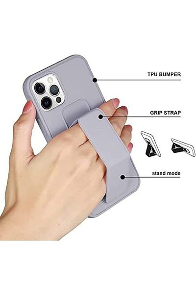 Generic Case Cover For iPhone 13 Pro with Magnetic Stand & Holder, Premium Silicone Hand Strap and Grip