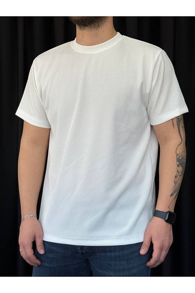 TEXTURA ✅   Crew Neck Ottoman T-Shirt – Lightweight Texture, Comfortable to Wear