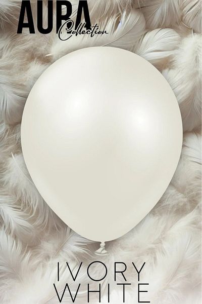 BeySüS Aura Collection Ivory White Balloon (Ivory White) - 12 Inch - 5 Pieces