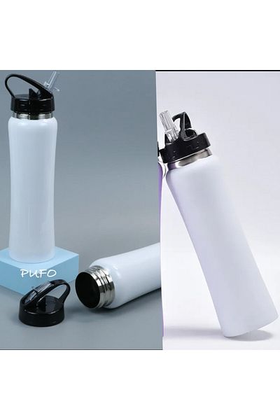 PUFO Termos metalic simplu pentru băuturi, izotermic, 600 ml, alb