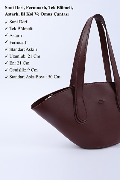 SHAKA Claret Red Shk124 Faux Leather, Lined, Zippered, Single Compartment Hand, Arm and Shoulder Bag