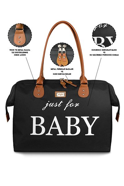 Stylo Just For Baby Mother Baby Care and Women's Bag - Black