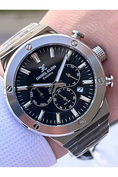 Daniel Klein Steel Case&Band Internal Functions Active Men's Wristwatch Fg.Cl.13996.1