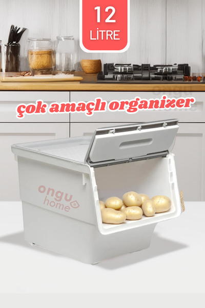 ongu home Tekerlekli Patateslik Sebzelik Soğanlık Oyuncak Kutusu Patates Soğa...