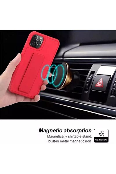 Generic Case Cover For iPhone 13 Pro with Magnetic Stand & Holder, Premium Silicone Hand Strap and Grip