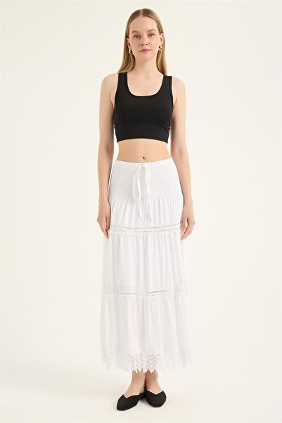 HomeStore Lace Striped Skirt