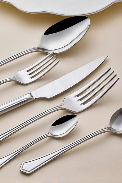 Perotti Petra 36 Piece Stainless Steel Fork Spoon Knife Set for 6 People