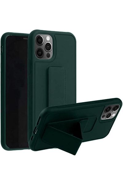 Generic Case Cover For iPhone 13 Pro with Magnetic Stand & Holder, Premium Silicone Hand Strap and Grip