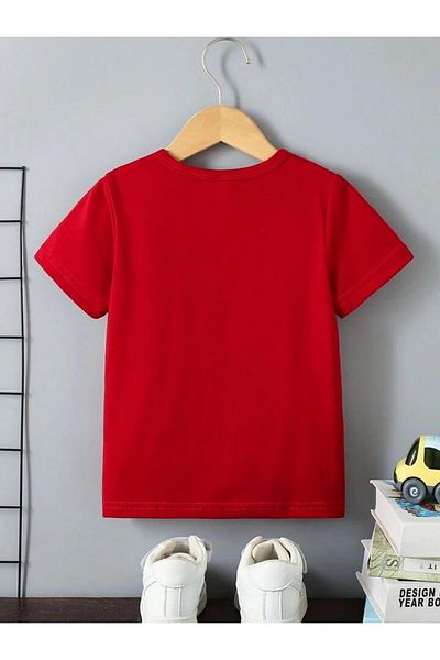 Afternoon Kids Boy's Red Color''Football Ball'' Printed Sweet Comfortable Tshirt
