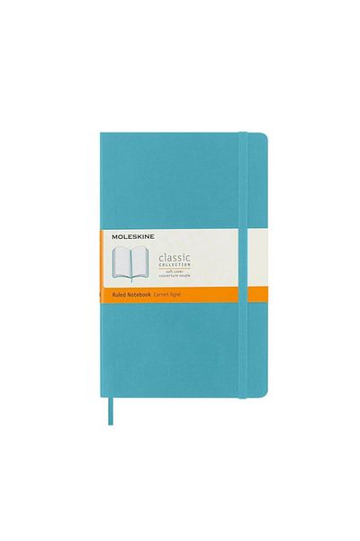 Moleskine Caiet cu dungi Coral Blue L Copertă moale