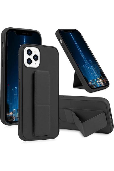 Generic Case Cover For iPhone 13 Pro with Magnetic Stand & Holder, Premium Silicone Hand Strap and Grip