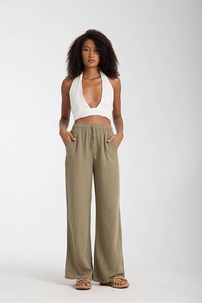 İLKCET MODA Γυναικείο παντελόνι Muslin Oversize Palazzo