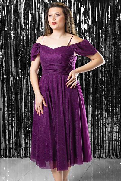 SUBU TASARIM Вечірнє плаття на бретельках з паєтками, бордо TBS376