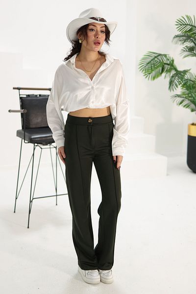TOFİSA Stripe Detailed Sports Trousers Khaki - 27084