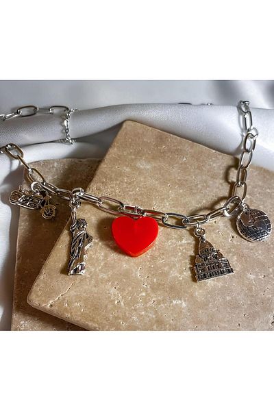 MODA Red Charm Necklace