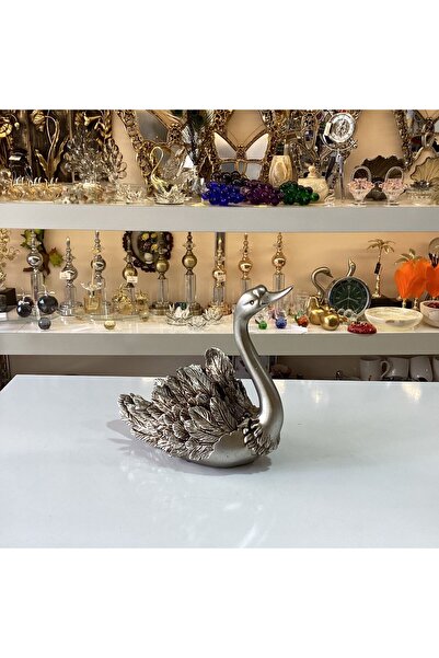 Gold home design Dekoratif Kuğu Biblo Şekerlik Gümüş