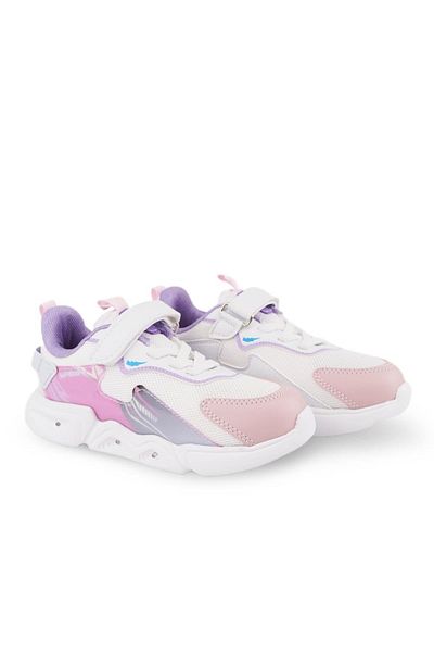 AYK'S White-Powder Mesh Children's Sports Shoes Ruby P