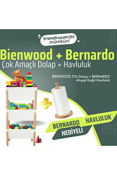 Bienwood 3'lü Çok Amaçlı Dolap ( Kiler Dolabı + Oyuncak Dolabı + Balkon Dolab...