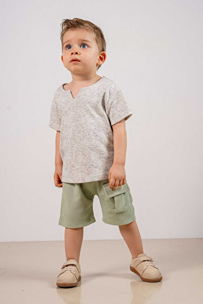 bombe Baby Kids Khaki Cotton 2-Piece Set First I Trend Fashion Bottom Top Set